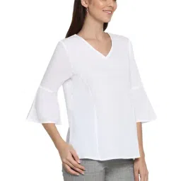 Mode by Red Tape White V Neck Top image 3