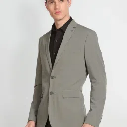 Arrow Grey Regular Fit Self Pattern Blazers image 3