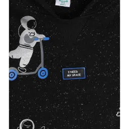 MINIKLUB Kids Black Printed Full Sleeves Sweatshirt image 3