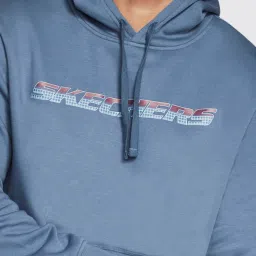 Skechers Blue Comfort Fit Printed Hooded Sweatshirt image 3