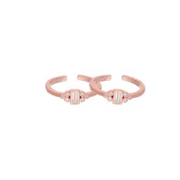 Kai Jewel Sterling Silver Rose Gold Baguette Toe Ring image 3