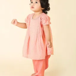 Fabindia Kids Pink Printed Kurta with Salwar image 3