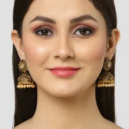 Karatcart Black Jhumki Earrings for Women image 3