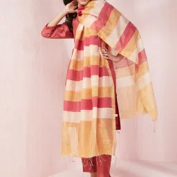 Fabindia Multicolored Striped Dupatta image 3