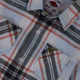 Gini & Jony Boys Blue & Black Checks Full Sleeves Shirt image 3