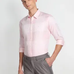 Arrow New York Pink Cotton Slim Fit Checks Shirt image 3