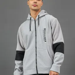 Club York Grey Fleece Regular Fit Print Sweatshirt image 3