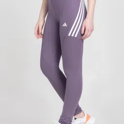 adidas Purple Striped Training Tights image 3