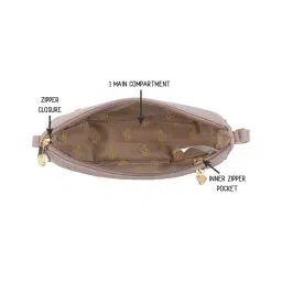 Baggit Lilac Chalk Solid Large Sling Handbag image 3