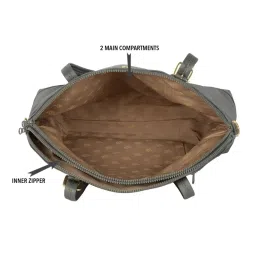 Baggit Black Solid Large Bowler Handbag image 3