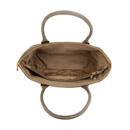 Baggit Khaki Solid Medium Bowler Handbag image 3