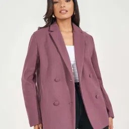 Styli Purple Plain Blazer image 3