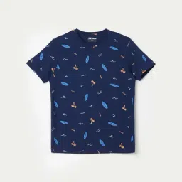 Fame Forever by Lifestyle Kids Navy Printed T-Shirt-picture-10