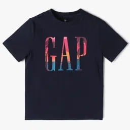 GAP Boys Navy Cotton Logo T-Shirt-image-6