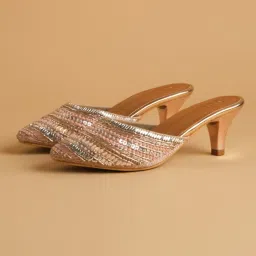 Eridani Women's Ayesha Rose Gold Mule Shoes image 3