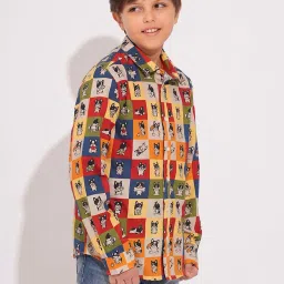 Jack & Jones Junior Boys Multicolor Cotton Printed Full Sleeves Shirt image 3