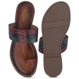 Senorita by Liberty Women's LAX-5 Tan Toe Ring Sandals image 3