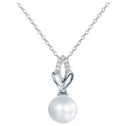 Ornate Jewels 92.5 Sterling Silver Three Leaf Pearl Pendant with Chain for Women-image-55