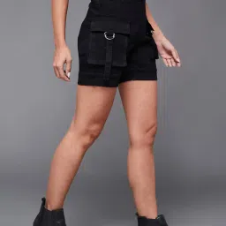 Miss Chase Black Relaxed Fit Shorts image 3