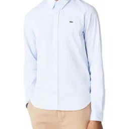 Lacoste Blue Cotton Slim Fit Shirts-image-49