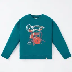 Ed-a-Mamma Kids Blue Cotton Printed Full Sleeves Sweatshirt-image-99