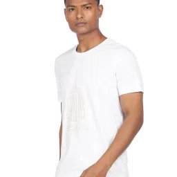 Arrow New York White Cotton Regular Fit Printed T-Shirt image 3