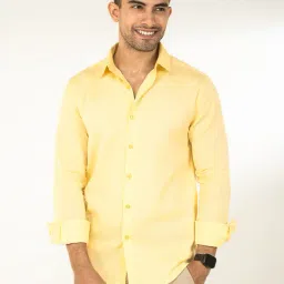 The Bleu Label Yellow Slim Fit Shirt-image-63