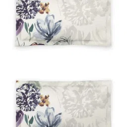 DDecor Summer Blooms Purple Cotton 136 TC Double Bedsheet With 2 Pillow Covers image 3