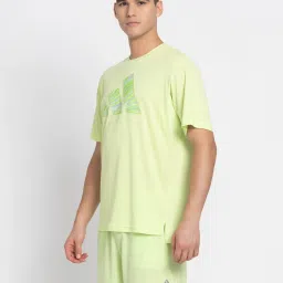adidas HIIT GF SLO Green Regular Fit Sports T-Shirt image 3