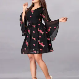 APNISHA Black Embroidered Slip Dress image 3