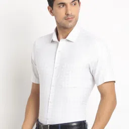 Turtle White Cotton Regular Fit Checks Shirt image 3