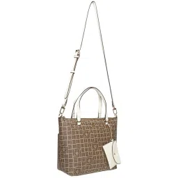 Anne Klein Brown & White Printed Tote Handbag with Wallet image 3