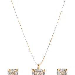 Panash White Gold Plated Stone Studded Jewellery Set image 3