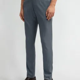 Arrow Medium Blue Slim Fit Self Pattern Trousers image 3