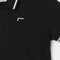 Fame Forever by Lifestyle Kids Black Cotton Regular Fit Polo T-Shirt image 3