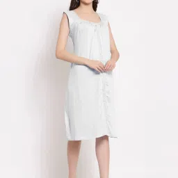 PATRORNA White Regular Fit Night Dress image 3