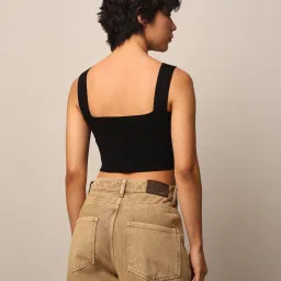 Only Black Regular Fit Crop Top image 3