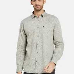 Mettle Green Cotton Regular Fit Printed Shirt-picture-27