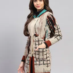 Monte Carlo Rust Wool Blend Self Full Sleeve Cardigan image 3