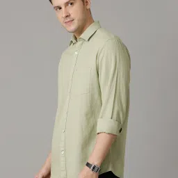 CAVALLO by Linen Club Green Regular Fit Shirt image 3