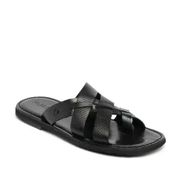 Ruosh Men's Black Toe Ring Sandals image 3