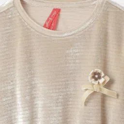 Blue Giraffe Girls Cream Striped Full Sleeves 1 Top image 3