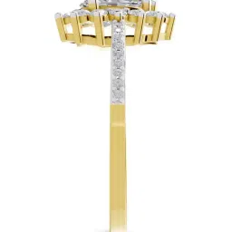 Sparkles 14K (585) Yellow Gold Lab Grown Diamond 0.64 Ct Pear Shape Halo Ring image 4