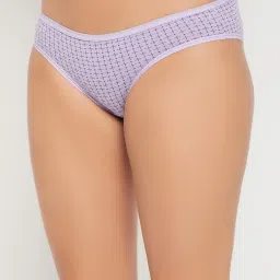 Clovia Purple Cotton Printed Bikini Panty image 3