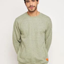Club York Pista Green Cotton Regular Fit Self Pattern Sweatshirt-picture-31