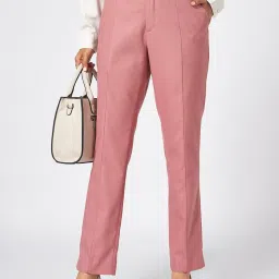 Annabelle By Pantaloons Red Polyester Slim Fit Casual Trousers image 3