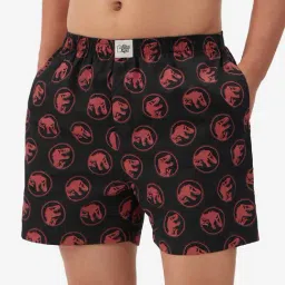 The Souled Store Black Cotton Regular fit Printed Shorts-picture-32