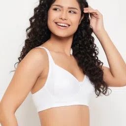 Clovia White Cotton Non-Wired Full Coverage Bra image 3