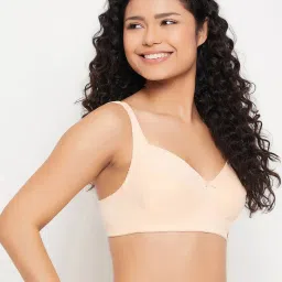 Clovia Light Beige Cotton Non-Wired Full Coverage Bra image 3