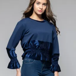 SHAYE Blue Polyester Regular fit Tops image 3